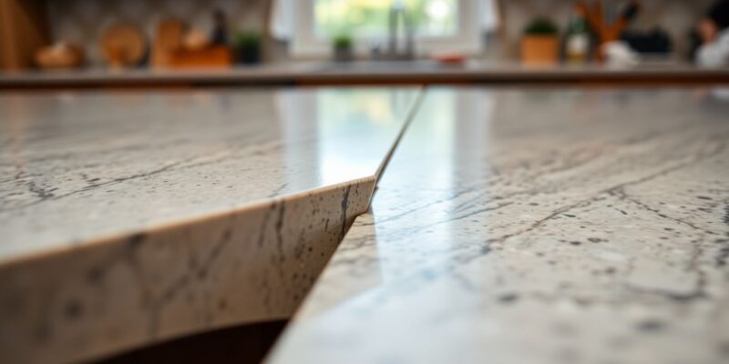 Kitchen countertop installation detail