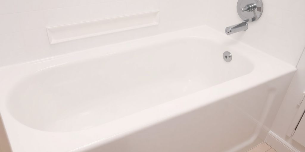 Shiny bathtub after reglazing.