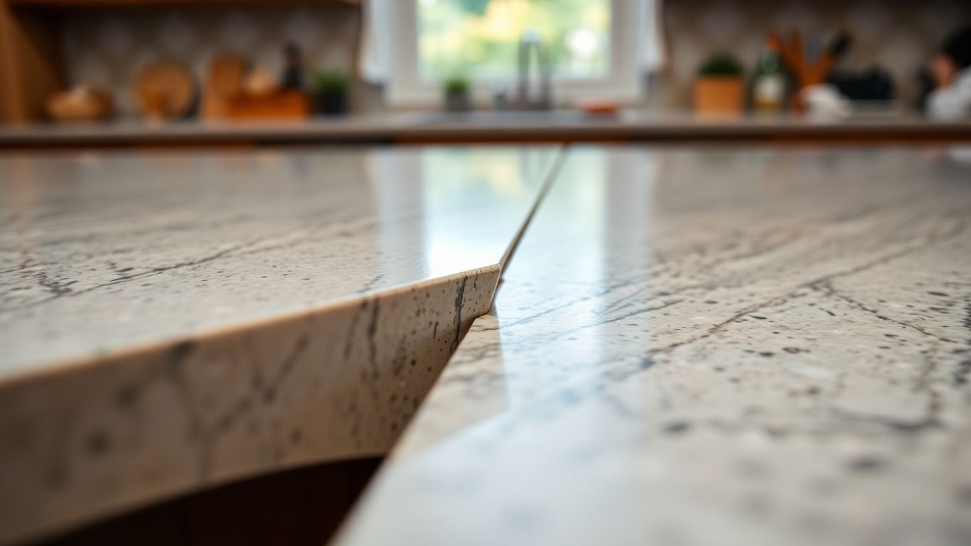 Kitchen countertop installation detail