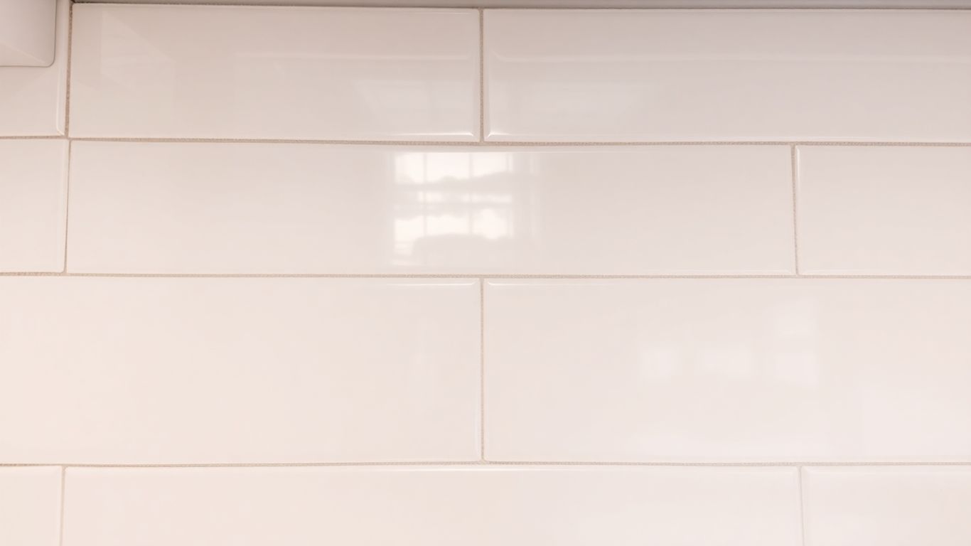 Modern kitchen backsplash installation with clean grout lines.