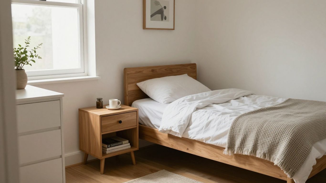 Small narrow bedroom furniture layout